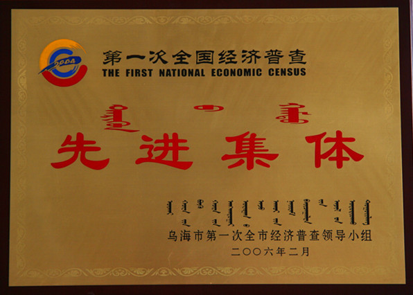 2006年乌海市第一次全国经济普查先进集体.